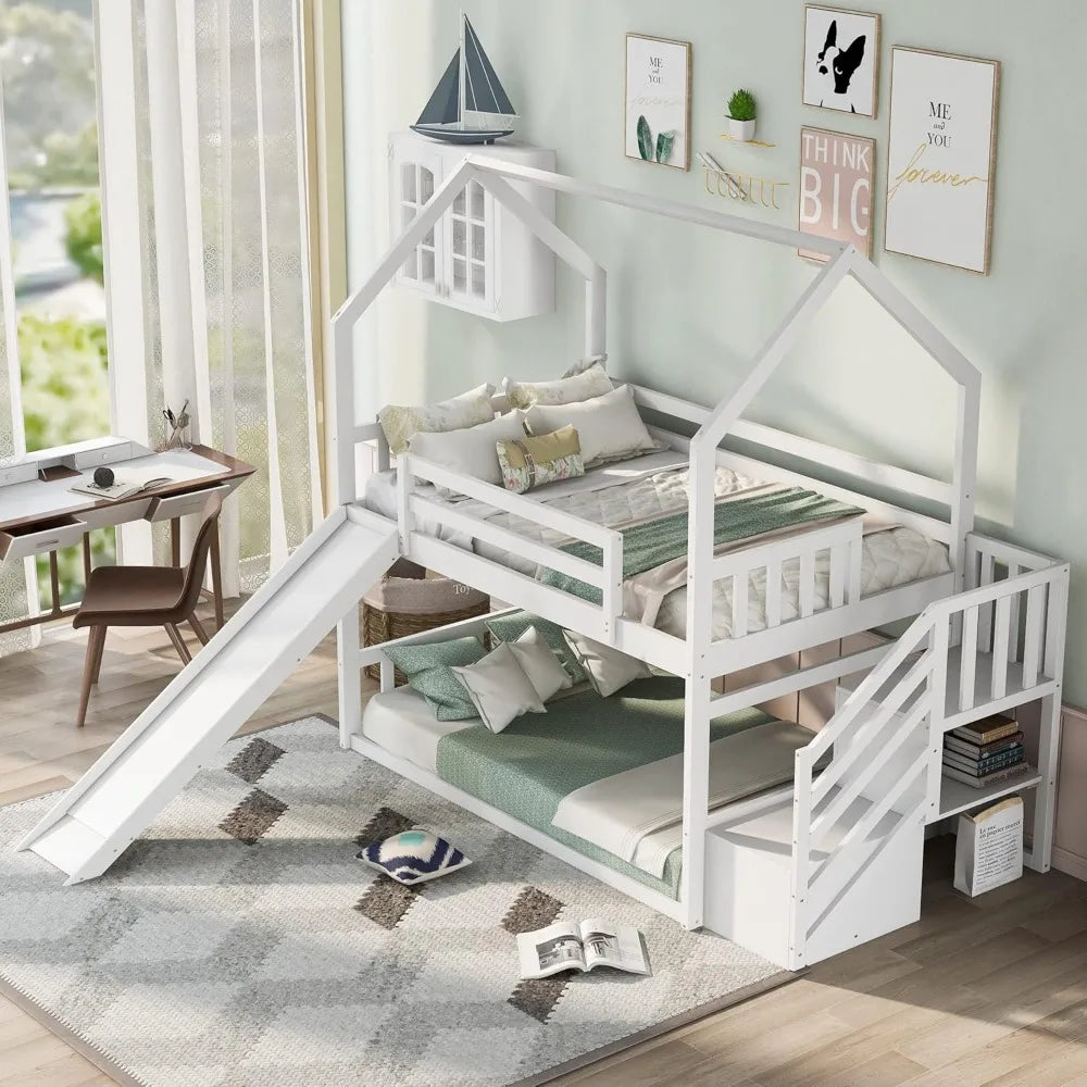 Twin Over Bed with Slide
