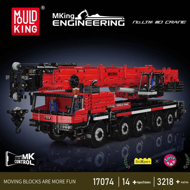 Mould King Crane Building Block Engineering Truck Brick Set for Kids