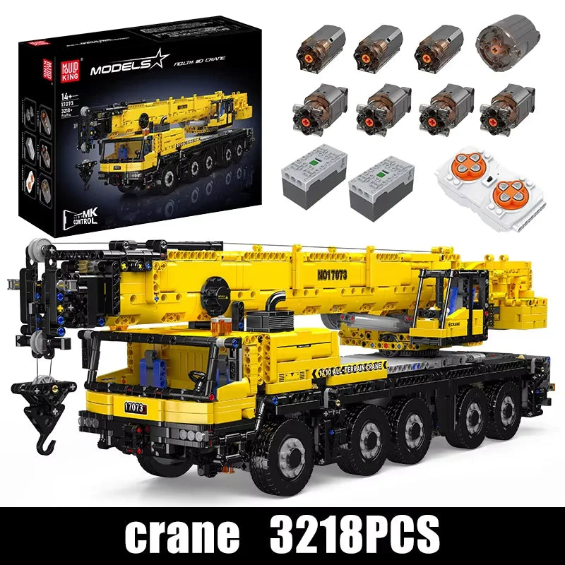 Mould King Crane Building Block Engineering Truck Brick Set for Kids