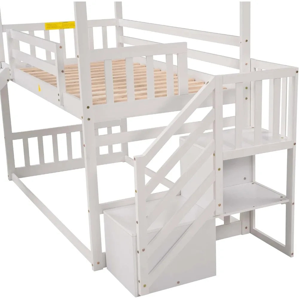 Twin Over Bed with Slide