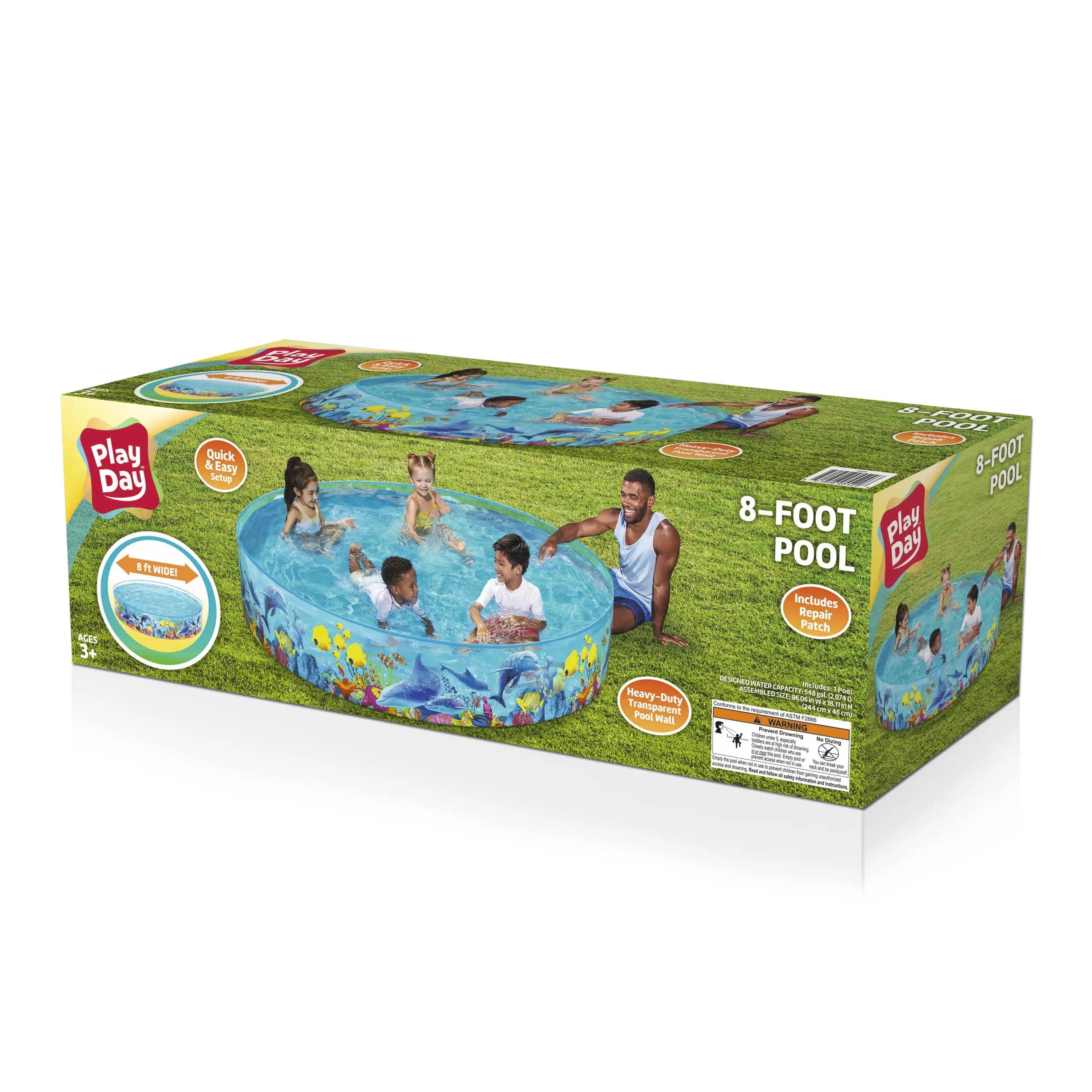 8' x 8' Colorful Round Kiddie Pool, portable pool
