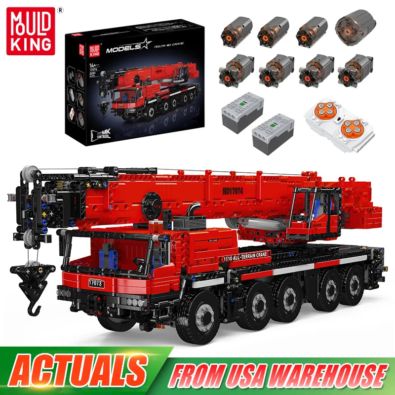 Mould King Crane Building Block Engineering Truck Brick Set for Kids